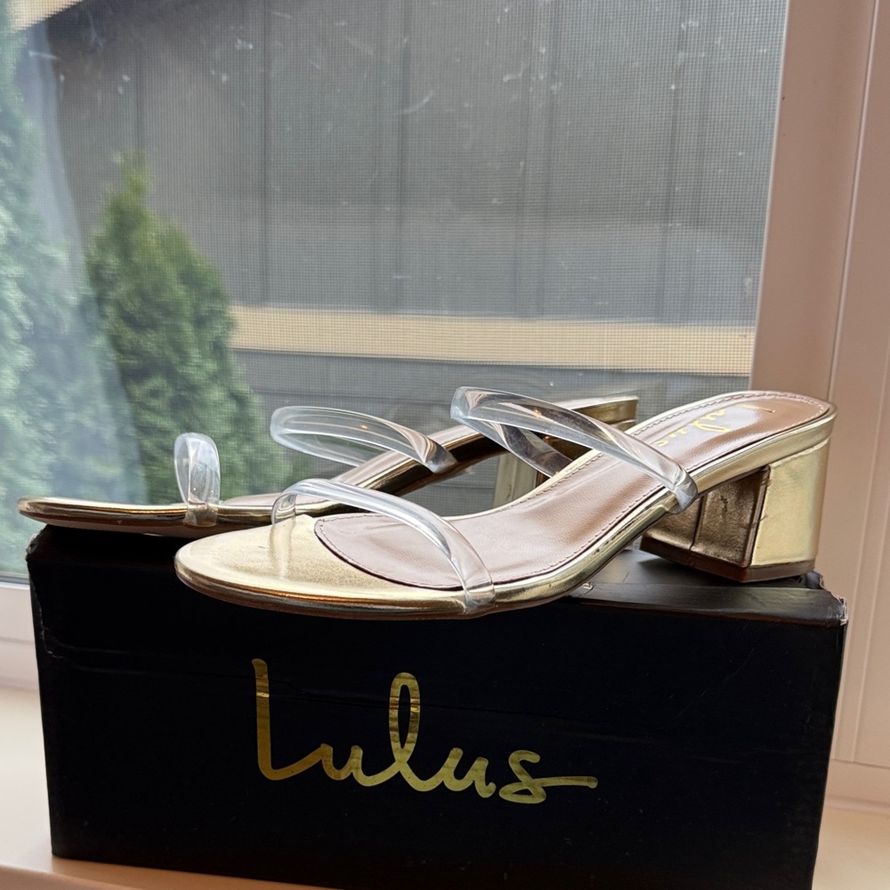 Lulu's Gold Savina Heels